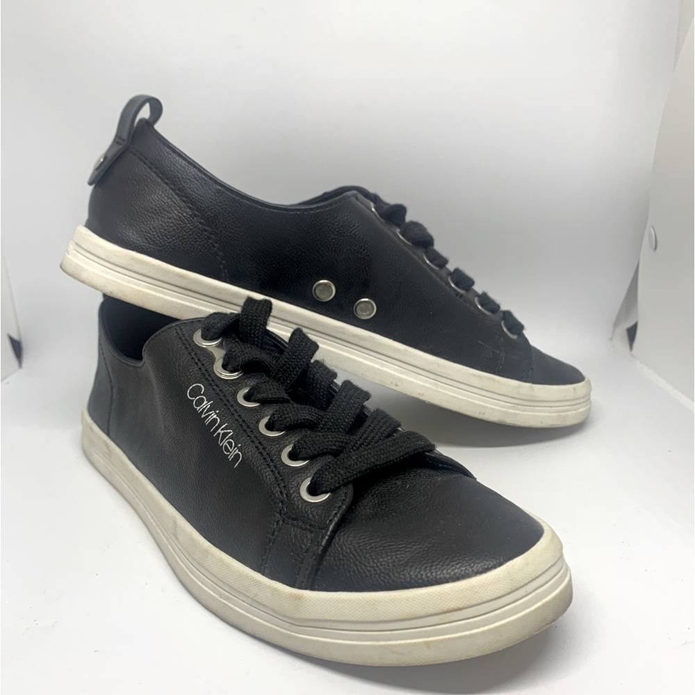 Shoes black leather lace up Calvin Klein